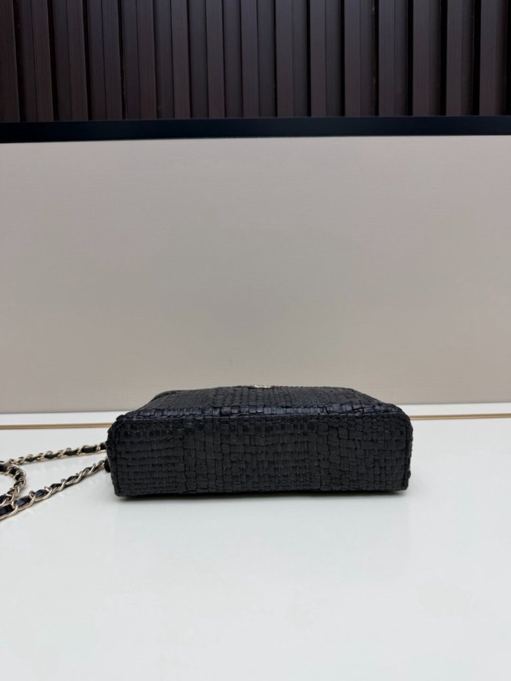 Chanel Classic Long Vanity With Chain Braided Raffia & Gold - Picture 5 of 7